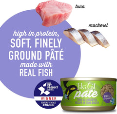Tiki Cat Luau Pâté, Ahi Tuna & Mackerel Recipe in Tuna Consumme, Grain-Free Balanced Nutrition Wet Canned Cat Food, for All Life Stages