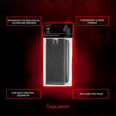 Aquatop Replacement Foam for All Venti Desktop Aquariums – Improves Water Clarity and Filtration Efficiency, VDA-02-RCF