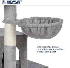 Prevue Pet Products Kitty Power Paws Comfy Kitty Cat Tower in Gray