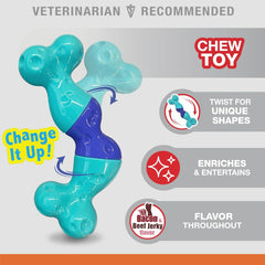 Nylabone Twist 'N Chew Dog Toy, Enrichment Puzzle Toys for Dogs, Perfect for Aggressive Chewers, Bacon & Beef Jerky Flavor, Large - Up to 50 lbs, 1 Count