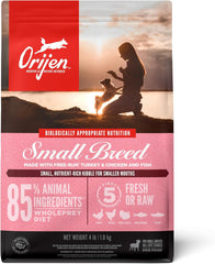 ORIJEN Small Breed Dry Dog Food, Grain Free Dry Dog Food for Small Breeds, Fresh or Raw Ingredients