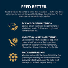 Next Level Super Premium Dog Food – Giant Breed Puppy and Growth – Dry Kibble for Dogs at All Life Stages of Larger Breeds – 27% Protein, Chicken, Fish and Gluten Free Grains 50 lb