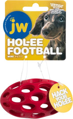 JW Pet Hol-ee Football Dog Toy Puzzle Ball, Natural Rubber