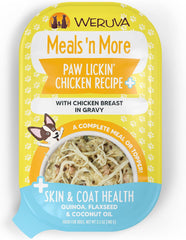Weruva Meals 'n More Natural Wet Dog Food, Paw Lickin’ Chicken Plus Skin & Coat Health (Pack of 12)