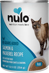 Nulo Salmon & Mackerel Pate Wet Canned Cat Food, 12.5 Ounce (Pack of 12)