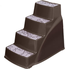 Petmate Lightweight Pet Steps Elevated Non-Slip Steps Chocolate Brown One Size Fits Most, Made in USA