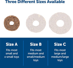 PetSafe® Rawhide Treat Ring Refills, Variety Pack, Original Rawhide and Peanut Butter Flavor, Replacement Treats Busy Buddy Treat Ring Holding Toys