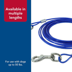 Titan - Coastal Pet Titan Medium Cable Dog Tie Out - Dog Tie Out Cable - Cable Tie Out for Dogs up to 50 lbs - Rust-Resistant Pet Tie Out Cable - Quality Dog Supplies