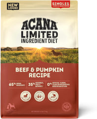 ACANA Singles Limited Ingredient Dry Dog Food, Beef & Pumpkin Recipe, Grain Free Beef Dry Dog Food