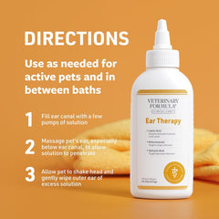 Veterinary Formula Clinical Care Ear Therapy – Cat and Dog Ear Cleaner to Help Soothe Itchiness and Cleans The Ear Canal from Debris and Buildup That May Cause Infection