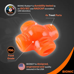 BIONIC Treat Star Dog Toy - High-Visibility Treat Dispenser, Great for Keeping Dogs Busy