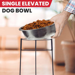 SPOT Hi Rise Single Diner Elevated Dog Feeder, 2qt Stainless Steel Bowl, Durable Wire Stand, Hygienic, Easy to Clean, Promotes Proper Posture for Tall Pets, Ideal for Medium and Large Breeds