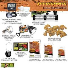 Exo Terra Glass Terrarium Kit, for Reptiles and Amphibians, Nano, 8 x 8 x 8 inches, PT2599A1