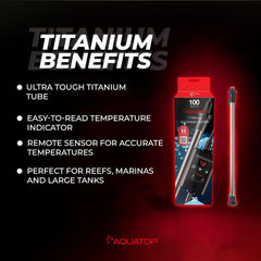 Aquatop Titanium Heater with Controller - Fully Submersible - Adjustable Temperature - for Turtles & Large Fish for Turtles & Large Fish