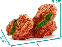 Penn-Plax Aqua-Flora Aquarium Living Resin Decoration with Embedded Glosso Plant Seeds – Red Rock – Safe and Healthy for Freshwater Fish