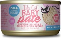 Tiki Cat Baby Pate Wet Cats Food for Kittens, Chicken, Salmon & Chicken Liver