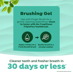 TropiClean Fresh Breath Toothbrush and Toothpaste Kit for Cats, Teeth Cleaning Kit for Plaque & Tartar Removal