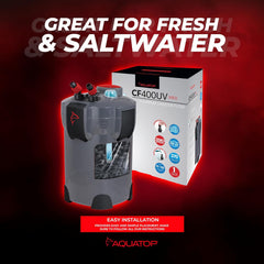 Aquatop® 4-Stage Canister Filter White Color with UV 9W-370 GPH