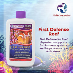 DrTim's Aquatics First Defense for Reef Aquariums – Stress Relief & Immune System Support with Vitamins Immunostimulants Fish Tanks - 4 oz.