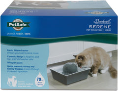Drinkwell - PetSafe Drinkwell Ceramic Pet Water Fountain - Quiet Automatic 70oz Dispenser for Cats & Dogs with Filters - Dishwasher Safe Square Design