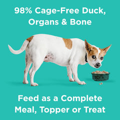 BIXBI Rawbble Freeze Dried Dog Food, Duck Recipe - 95% Meat and Organs, No Fillers - Pantry-Friendly Raw Dog Food for Meal, Treat or Food Topper - USA Made in Small Batches