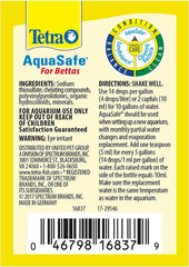 Tetra BettaSafe, Aquarium Water Conditioner For Bettas, 1.69-Ounce, 50ml, Golds & Yellows (16837)