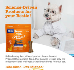 Zesty Paws Dental Bones - Fights Tartar & Plaque - Gum, Teeth & Bone Health - Cinnamon for Dog Breath - Immune, Joint, Gut, Skin & Coat Support - Omega 3 EPA & DHA and Calcium - Small Dogs - 28 ct