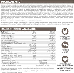 NutriSource Dry Dog Food for Seniors, Chicken and Rice, 12LB