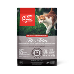 ORIJEN Fit and Trim Dry Cat Food, Grain Free Cat Food for Adult Cats, with WholePrey Ingredients
