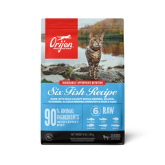 ORIJEN Six Fish Dry Cat Food, Grain Free Cat Food for All Life Stages, with WholePrey Ingredients