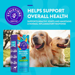NaturVet Evolutions Anchovy + Allergy & Joint Support 90ct Soft Chews for Dogs - Anchovy Oil, Bone Broth - Helps Maintain Normal Histamine Levels - Helps Support Normal Inflammatory Response