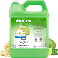 TropiClean Deshedding Dog Conditioner, Professional Conditioner, Reduces Shedding & Softens Coat, Puppy Safe, Lime & Cocoa Butter Scent