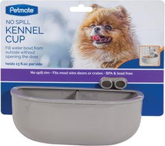 Petmate Double Diner Kennel Bowl, Gray, Small