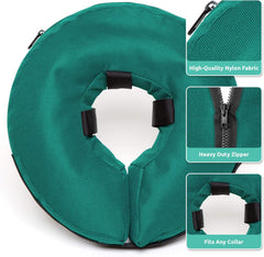 ZenPet Protective Inflatable Recovery Collar for Dogs and Cats (Teal) - Soft Pet Cone