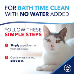 TropiClean Oxymed Waterless Cat Shampoo and Conditioner | A No-Rinse Cat Wash for Hairball Relief |