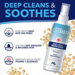 TropiClean OxyMed Hot Spot Treatment for Dogs, Medicated Dog Itching Skin Relief Spray