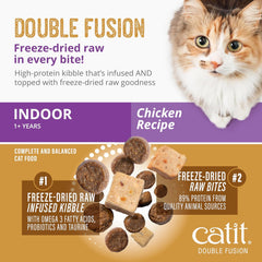 Catit Recipes Double Fusion Indoor Cat Food – Chicken Recipe, High-Protein, Freeze-Dried Raw Toppings, No by-Products, Minimally Processed, Balanced Nutrition for Indoor Cats