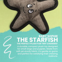 Snugarooz Baby Sophie The Starfish Dog Toy with Repair Patch - Durable Plush with Squeaker & Crinkle Sounds - Ideal for Fun Playtime Adventures