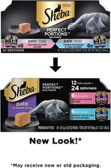 Sheba Perfect Portions Multipack Delicate Salmon and Tender Whitefish & Tuna Entrees Wet Cat Food 2.6-oz(Pack of 12)