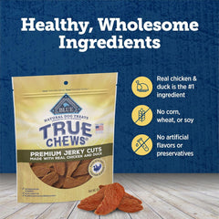 True Chews - Blue Buffalo True Chews Premium Jerky Cuts Dog Treats, Made in the USA with Natural Ingredients, Duck