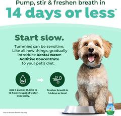 TropiClean Fresh Breath Water Additive Concentrate for Dogs | Breath Freshener and Teeth Cleaning Solution | No Brushing Required