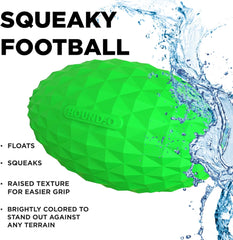 Hound2O Outdoor Dog Toys | Squeaky Football for Dogs, Durable Toy That Floats for Water Adventures | Interactive Ball for Dogs Made from Non-Toxic Materials