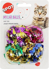 SPOT Mylar Balls Cat Toys - Fun, Crinkly Balls are Perfect for Swatting and Batting, Shiny and Colorful Toys to Entertain Cats and Kittens - Pack of Four 1.5" Balls, Assorted Colors