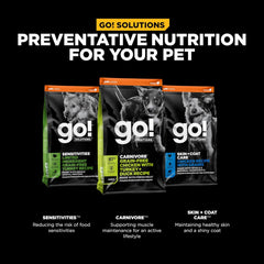 Go! Solutions Carnivore, Grain-Free, Protein Rich Dry Dog Food, Chicken, Turkey and Duck Puppy Recipe, Small Kibble