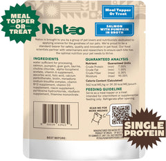 NATOO Cat Food Topper for Picky Eaters & Healthy Soft Cat Treat (Salmon & Pumpkin), Wet Food with Gravy, High Protein & Limited Ingredient, 2.4 oz (Case of 20)