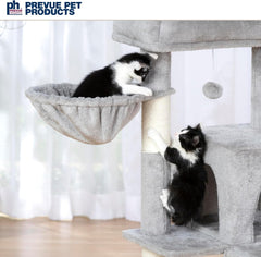 Prevue Pet Products Kitty Power Paws Comfy Kitty Cat Tower in Gray