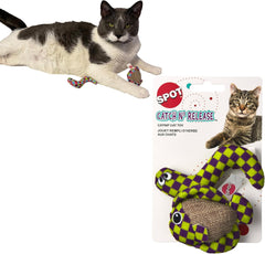 SPOT Catch N' Release Cat Toy with Irresistible Texture and Catnip, Indoor Cat Essentials, for Cats and Kittens, 2 Assorted Figures