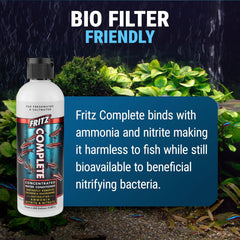 Fritz Complete – Concentrated Water Conditioner/Tap Water Dechlorinator, Instantly Detoxifies Chlorine, Chloramines, Heavy Metals, Ammonia, Nitrite/Nitrates, for Fresh and Saltwater