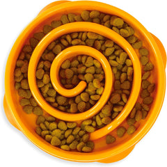 Outward Hound Fun Feeder Slow Bowl in Orange Plastic for Dogs