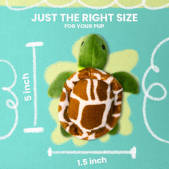 Snugarooz Baby Shelldon The Turtle 5 Inch Plush with Repair Patch - Soft & Durable Chew Toy for Dogs - Made from Recycled Materials - Perfect for Snuggles and Playtime